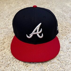 Men’s New Era Navy/Red Atlanta Braves 59FIFTY Fitted Hat- 7-1/4